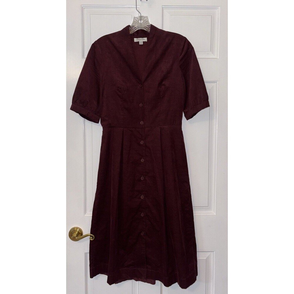Emily and Fin Dress XS Burgundy Corduroy
